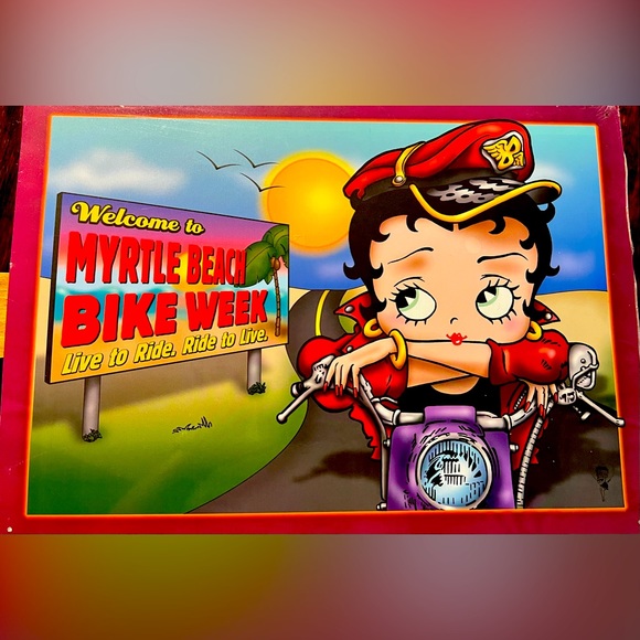 **VINTAGE** Betty Boop Tin Sign New In Wrapper - Picture 1 of 1